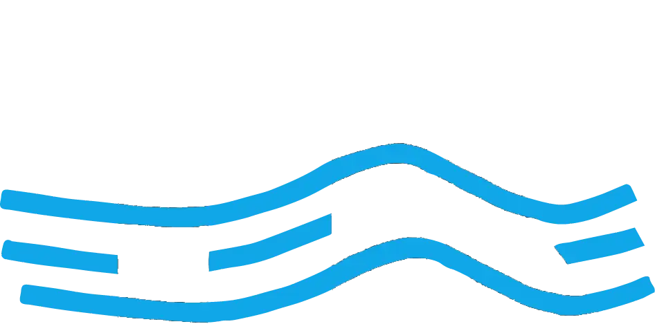 TR Drilling & Service logo featuring stylized blue water lines over bold initials